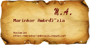 Marinkor Ambrózia névjegykártya